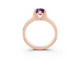 Rose gold Marquise Cut Amethyst Solitaire Ring with Wide Band and Prong Setting_3