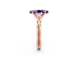 Rose gold Marquise Cut Amethyst Solitaire Twist Band Prong Setting Ring_38