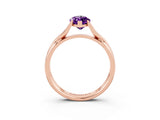 Rose gold Marquise Cut Amethyst Solitaire Twist Band Prong Setting Ring_39