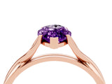 Rose gold Marquise Cut Amethyst Solitaire Twist Band Prong Setting Ring_40