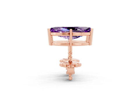 Rose gold Marquise Cut Amethyst Stud Earrings_24