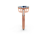 Rose gold Marquise Cut Aquamarine Engagement Ring with Milgrain Channel Set Band and Prong Setting_2