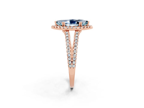 Rose gold Marquise Cut Aquamarine Halo Split Shank Engagement Ring_14