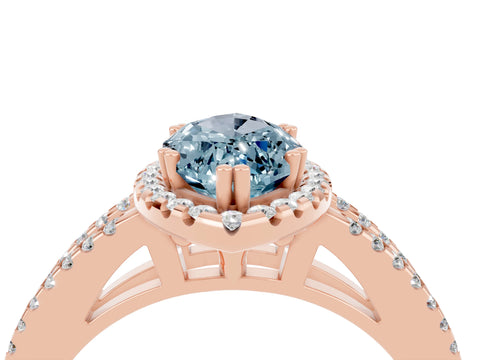 Rose gold Marquise Cut Aquamarine Halo Split Shank Engagement Ring_16