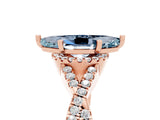 Rose gold Marquise Cut Aquamarine Halo Twist Band Solitaire Prong Setting Ring_5