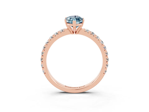 Rose gold Marquise Cut Aquamarine Pavé Solitaire Engagement Ring with Four-Prong Setting_15
