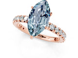 Rose gold Marquise Cut Aquamarine Pavé Solitaire Ring with Round Band and Prong Setting_25