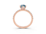 Rose gold Marquise Cut Aquamarine Pave Band Solitaire Ring with Four-Prong Setting_27