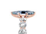 Rose gold Marquise Cut Aquamarine Prong Setting with Side Stones on a Pave Band_5