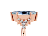 Rose gold Marquise Cut Aquamarine Ring with Side Stones and Four-Prong Setting_41