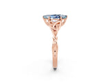Rose gold Marquise Cut Aquamarine Solitaire Celtic Knot Ring with Four-Prong Setting_14