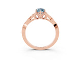 Rose gold Marquise Cut Aquamarine Solitaire Celtic Knot Ring with Four-Prong Setting_15