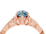 Rose gold Marquise Cut Aquamarine Solitaire Celtic Knot Ring with Four-Prong Setting_16