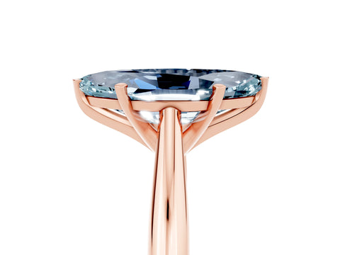 Rose gold Marquise Cut Aquamarine Solitaire Engagement Ring with Cathedral Setting and Four-Prong Mount_17