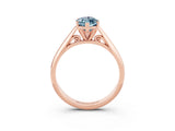 Rose gold Marquise Cut Aquamarine Solitaire Engagement Ring with Cathedral Setting and Four-Prong Mount_27