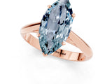 Rose gold Marquise Cut Aquamarine Solitaire Engagement Ring with Cathedral Setting and Four-Prong Mount_31