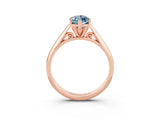 Rose gold Marquise Cut Aquamarine Solitaire Engagement Ring with Cathedral Setting and Four-Prong Mount_33