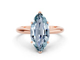 Rose gold Marquise Cut Aquamarine Solitaire Engagement Ring with Cathedral Setting and Four-Prong Mount_72
