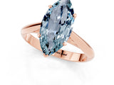 Rose gold Marquise Cut Aquamarine Solitaire Engagement Ring with Cathedral Setting and Four-Prong Mount_73