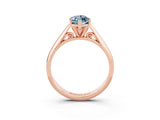 Rose gold Marquise Cut Aquamarine Solitaire Engagement Ring with Cathedral Setting and Four-Prong Mount_75