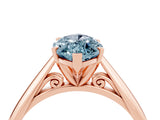 Rose gold Marquise Cut Aquamarine Solitaire Engagement Ring with Cathedral Setting and Four-Prong Mount_76