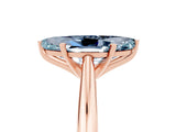 Rose gold Marquise Cut Aquamarine Solitaire Engagement Ring with Cathedral Setting and Four-Prong Mount_77