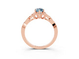 Rose gold Marquise Cut Aquamarine Solitaire Engagement Ring with Celtic Knot Band and Four-Prong Setting_3