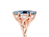Rose gold Marquise Cut Aquamarine Solitaire Engagement Ring with Celtic Knot Band and Four-Prong Setting_5
