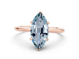 Rose gold Marquise Cut Aquamarine Solitaire Engagement Ring with Classic Band and Four-Prong Setting_24