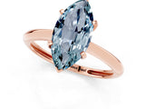 Rose gold Marquise Cut Aquamarine Solitaire Engagement Ring with Classic Band and Four-Prong Setting_25