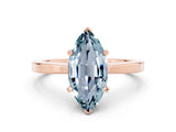 Rose gold Marquise Cut Aquamarine Solitaire Engagement Ring with Classic Band and Four-Prong Setting_44
