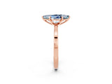 Rose gold Marquise Cut Aquamarine Solitaire Engagement Ring with Classic Band and Four-Prong Setting_46