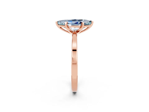Rose gold Marquise Cut Aquamarine Solitaire Engagement Ring with Classic Band and Four-Prong Setting_46