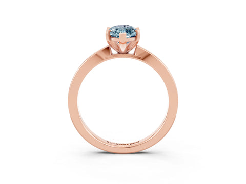 Rose gold Marquise Cut Aquamarine Solitaire Engagement Ring with Classic Band and Four-Prong Setting_47