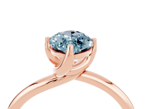 Rose gold Marquise Cut Aquamarine Solitaire Engagement Ring with Four-Prong Setting and Classic Band_16
