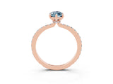 Rose gold Marquise Cut Aquamarine Solitaire Engagement Ring with Pavé Band and Four-Prong Setting_3