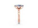 Rose gold Marquise Cut Aquamarine Solitaire Engagement Ring with Round Band and Four-Prong Setting_2