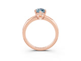 Rose gold Marquise Cut Aquamarine Solitaire Engagement Ring with Round Band and Four-Prong Setting_3