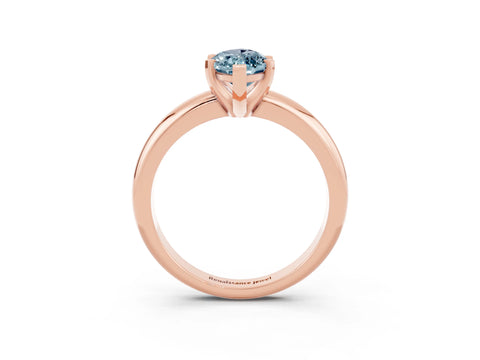 Rose gold Marquise Cut Aquamarine Solitaire Engagement Ring with Round Band and Four-Prong Setting_3