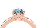 Rose gold Marquise Cut Aquamarine Solitaire Engagement Ring with Round Band and Four-Prong Setting_4