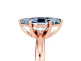 Rose gold Marquise Cut Aquamarine Solitaire Engagement Ring with Round Band and Four-Prong Setting_5