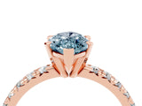 Rose gold Marquise Cut Aquamarine Solitaire Pavé Engagement Ring with Round Band and Prong Setting_70