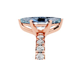 Rose gold Marquise Cut Aquamarine Solitaire Pavé Engagement Ring with Round Band and Prong Setting_71