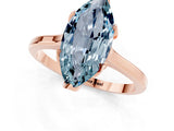 Rose gold Marquise Cut Aquamarine Solitaire Ring with Flower Prong Setting and Classic Band_13