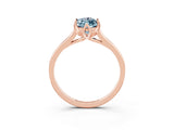 Rose gold Marquise Cut Aquamarine Solitaire Ring with Flower Prong Setting and Classic Band_40