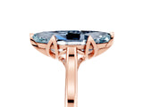 Rose gold Marquise Cut Aquamarine Solitaire Ring with Flower Prong Setting and Classic Band_42