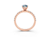 Rose gold Marquise Cut Aquamarine Solitaire Ring with Pavé Accents and Four-Prong Setting_3
