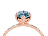 Rose gold Marquise Cut Aquamarine Solitaire Ring with Pave Band and Four Prong Setting_35