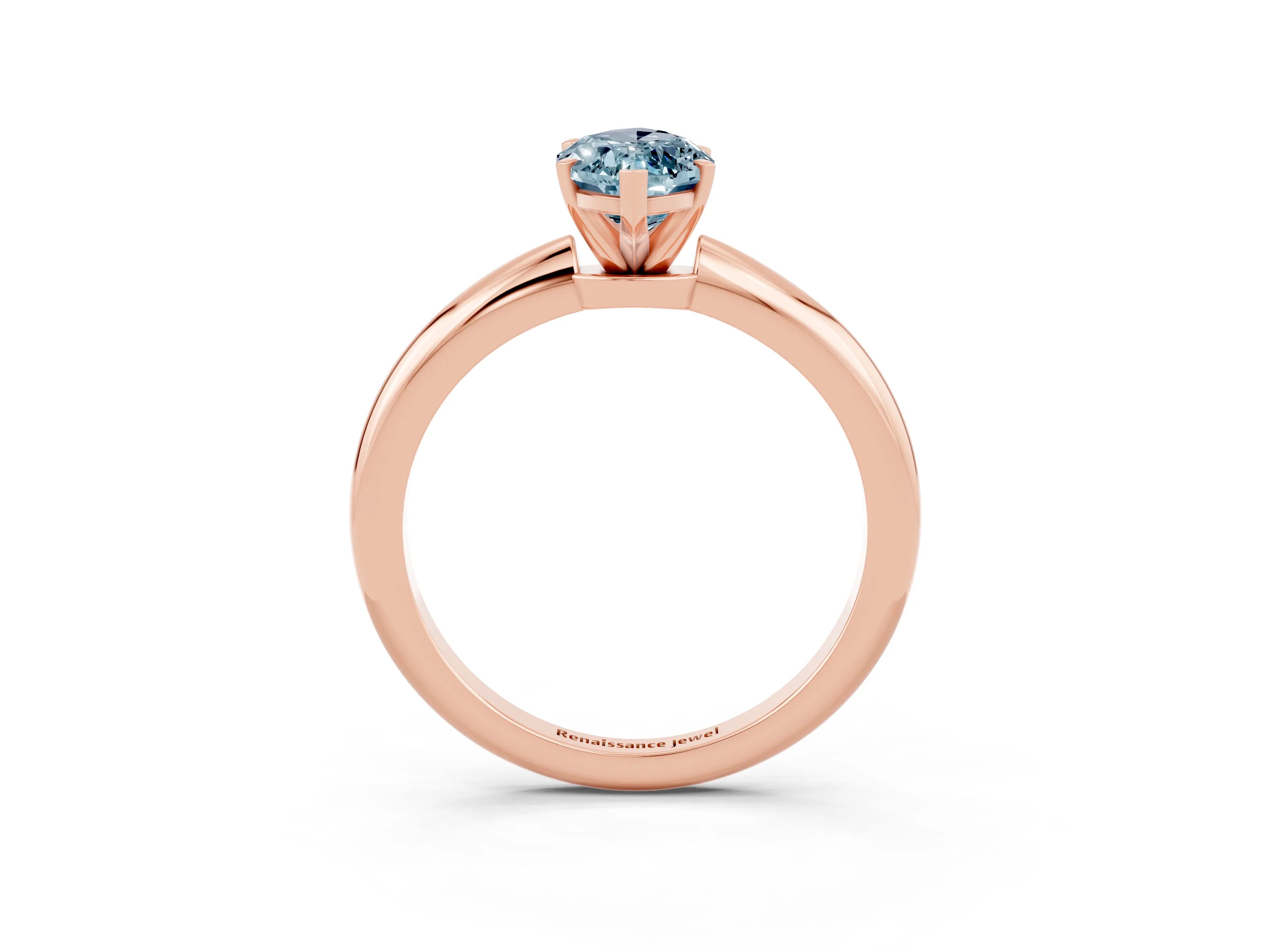 Rose gold Marquise Cut Aquamarine Solitaire Ring with Six-Prong Setting and Classic Band_3
