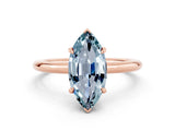 Rose gold Marquise Cut Aquamarine Solitaire Ring with Thin Band and Four-Prong Setting_12